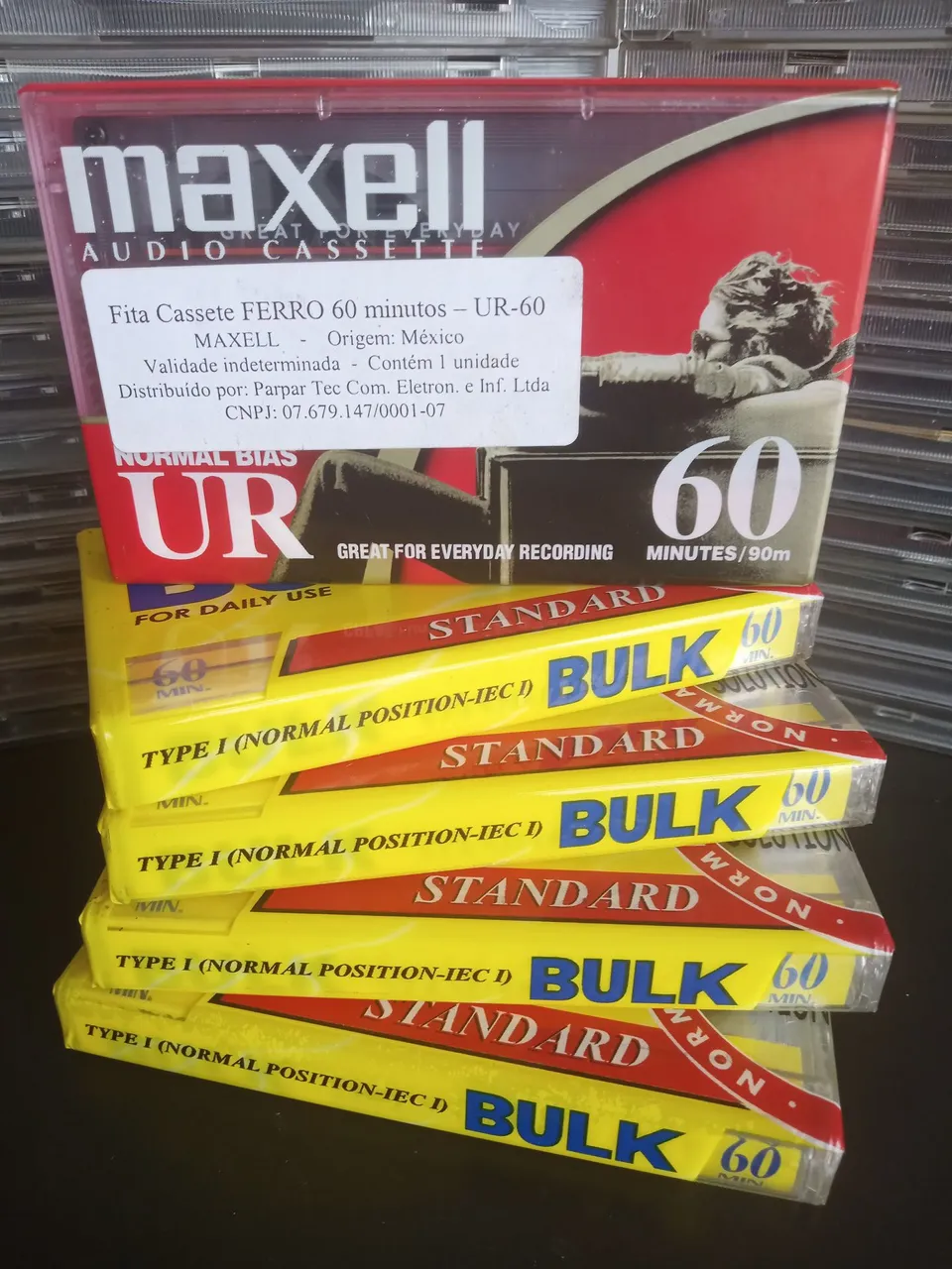 Fitas Cassete Maxell UR-60 + 4 Fitas Cassete Bulk Lacradas