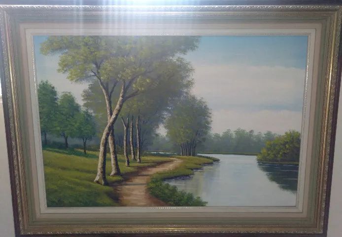 Quadro Pintura Linda Paisagem com moldura excepcional! - URGENTE - BAIXOU PREÇO NOVAMENTE!