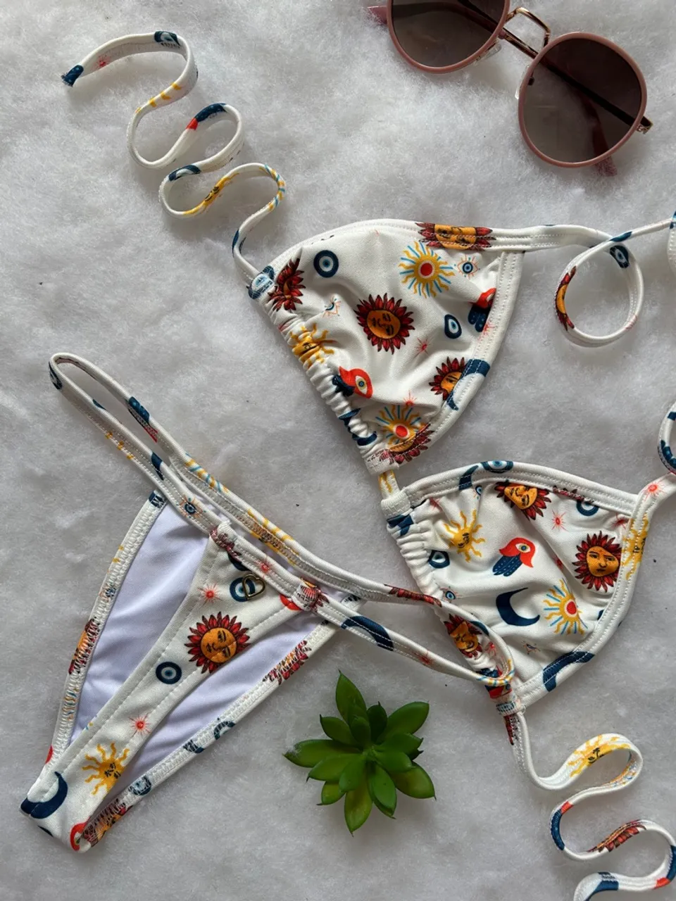 Biquíni Estampado Sol e Lua - Moda Praia