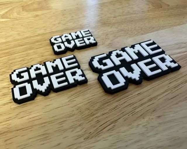 Plaquinha de game over