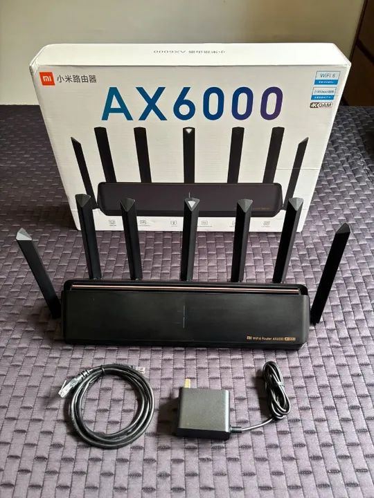 Roteador Xiaomi AX6000 Aiot 6000 Mbs Wi-fi6 Vpn 512mb Preto WiFi forte