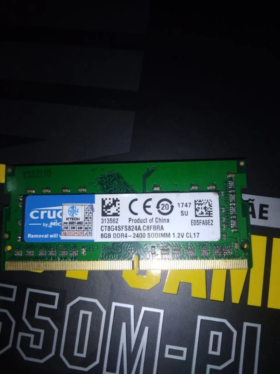 Memória DDR4 2400 Mhz Crucial para Notebook