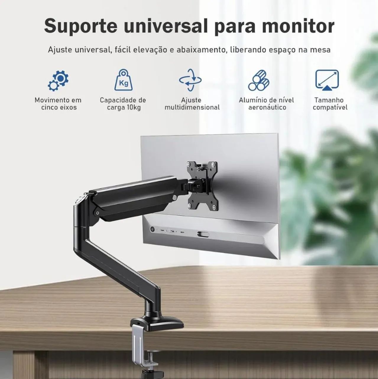 Suporte para monitor articulado com pistão a gás 