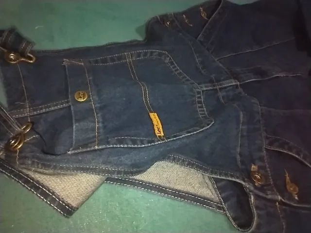 Macacão jeans Lee lindo, bem azul jeans, perfeito! - Foto 3