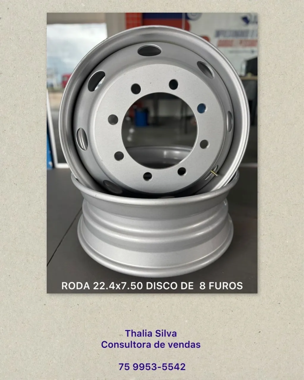 Roda 22.4x7.50 Disco de 8 Furos NOVOS