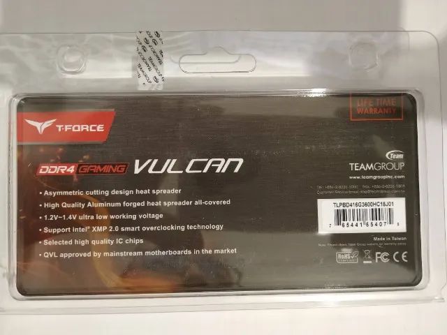 Memoria Team Group T-Force Vulcan 16Gb Ddr4 3600MHz Novo Lacrado Garantia - Foto 2