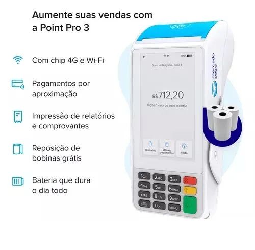 Maquininha de Cartão Mercado Pago Lançamento Pro 3 - Foto 2