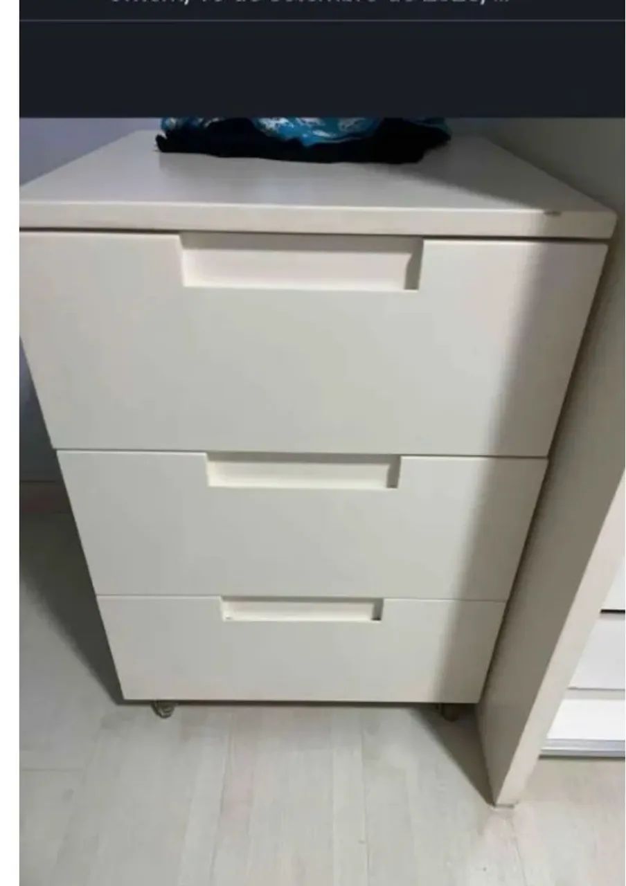 Gaveteiro móvel branco MDF
