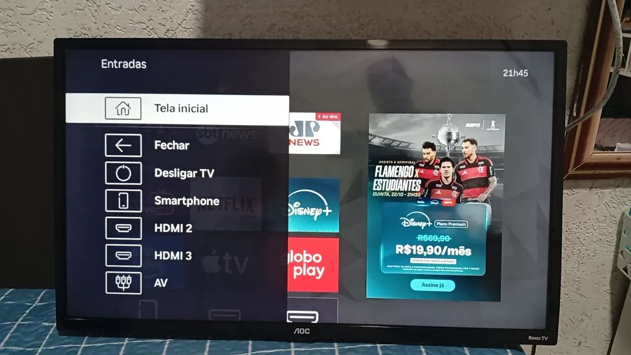 Smartv AOC 32 polegadas 3hdmi wi-fi USB imagem prefeita sem pé sem controle  - Foto 2