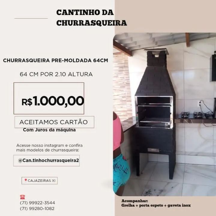 Churrasqueira pre moldada 64cm