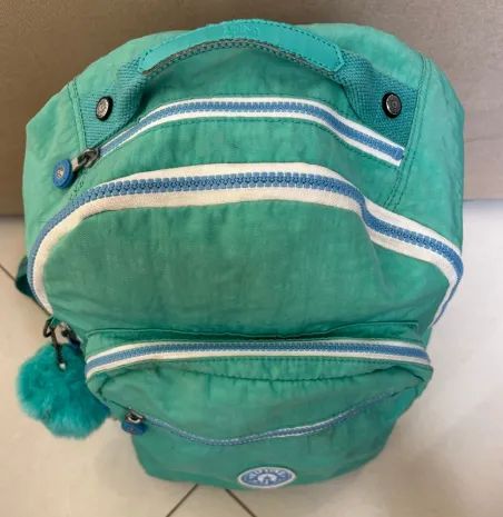 Mochila Kipling Seoul Ciano Grande Usada  - Foto 3