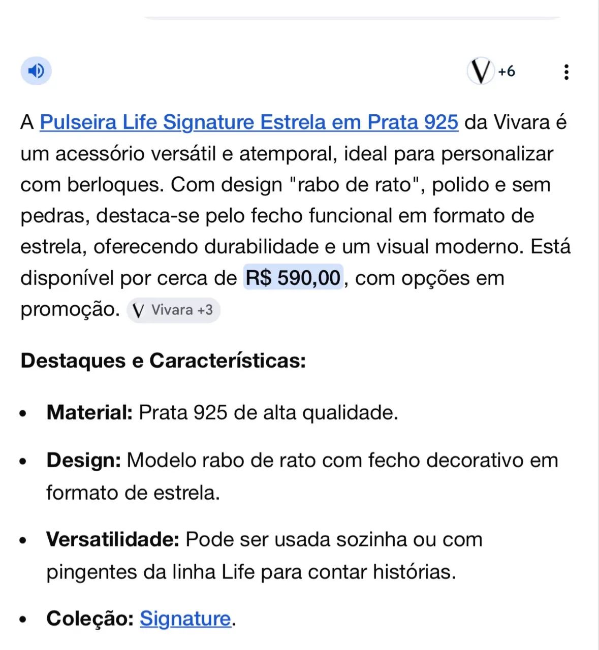 Pulseira Vivara Life Prata 925 Original Estilo Pandora - Foto 3