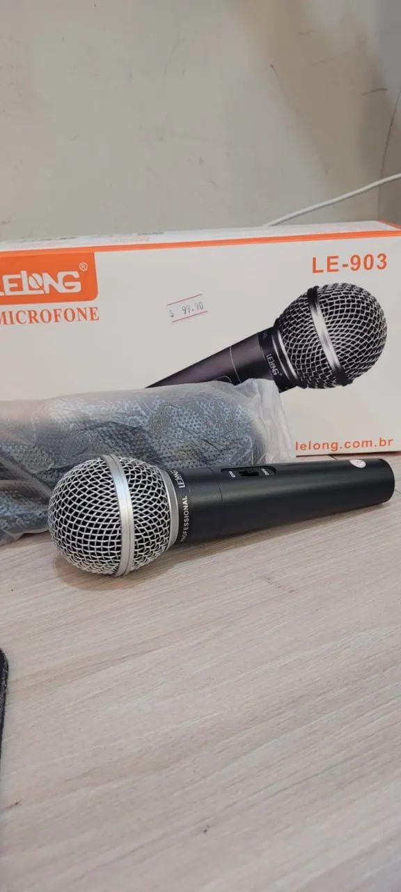 Microfone com fio Lelong LE-903 5m - Foto 4