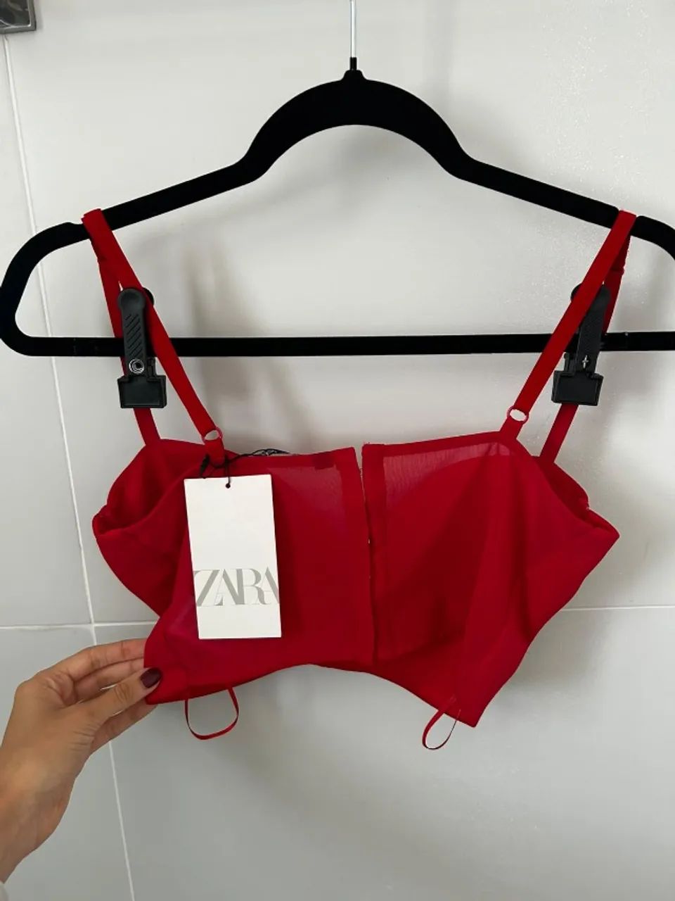 Top vermelho Zara P - Foto 2