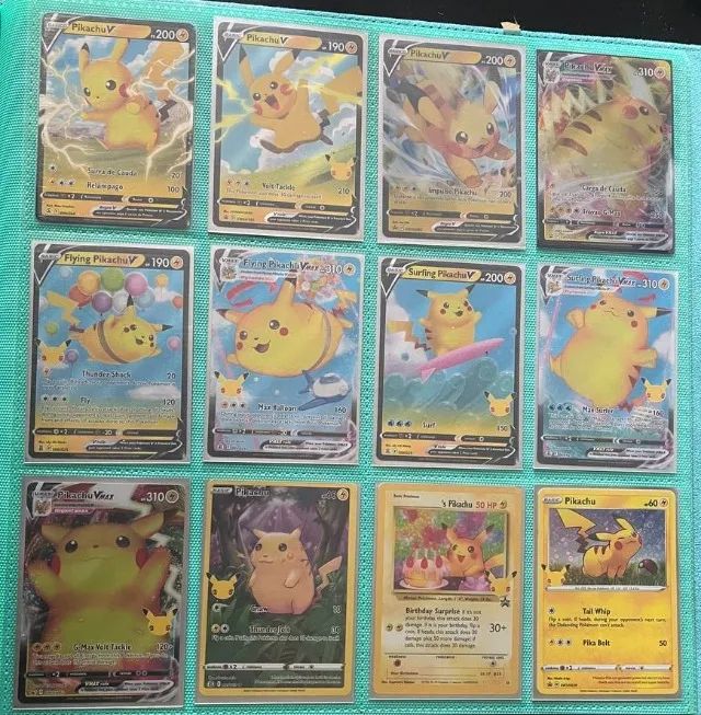 mini coleção de pikachu 25% abaixo da liga/myp