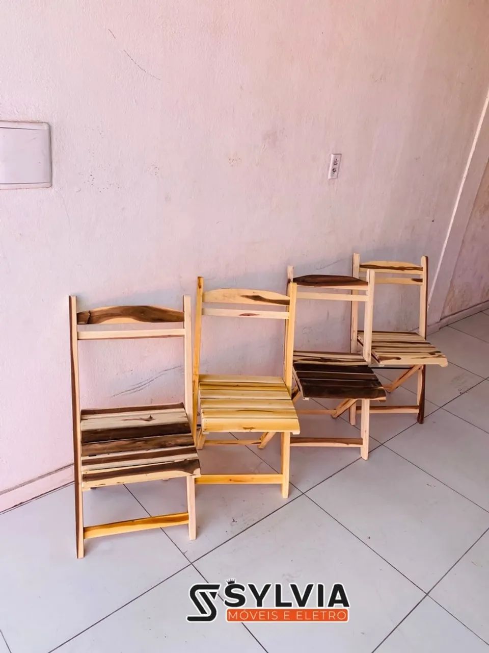 Cadeiras dobráveis sem verniz  - Foto 2