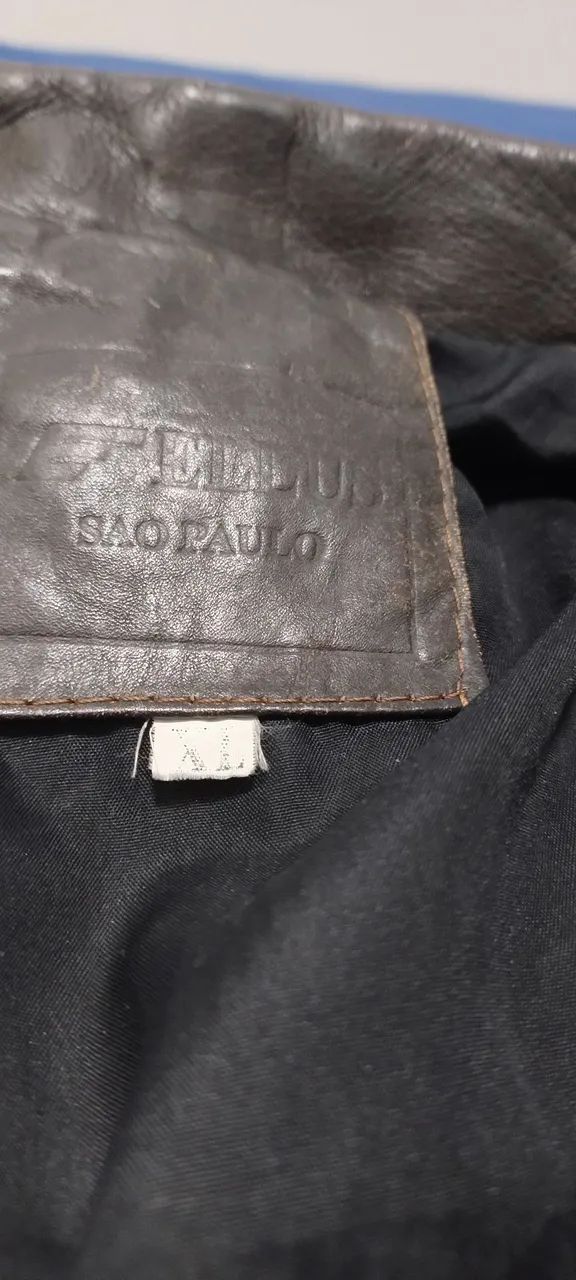 Jaqueta de couro marrom envelhecido Ellus  - Foto 6