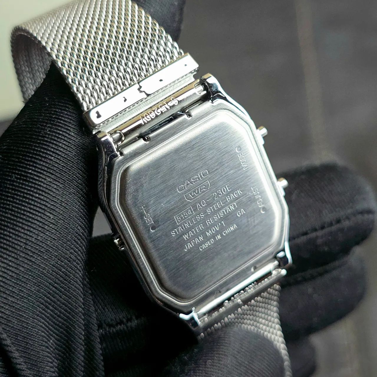 Relógio Casio Dual Time AQ-230EM prata milanese  - Foto 2