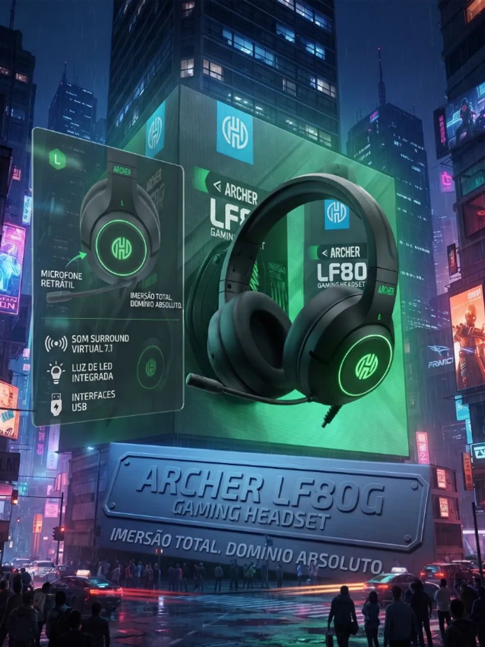 Headset Gamer Archer LF80G - Hoopson