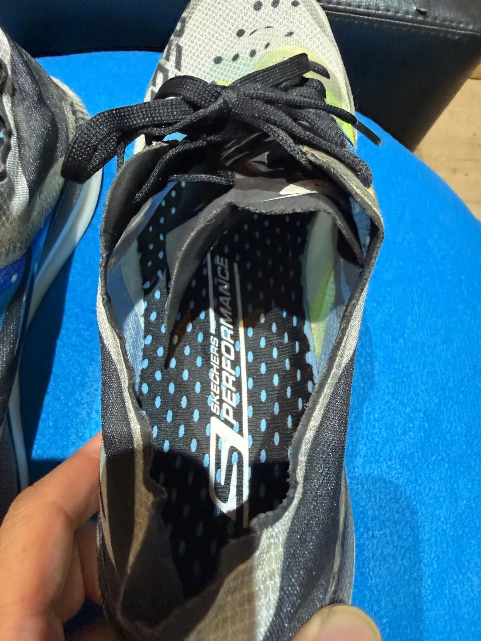 Tênis de corrida profissional Skechers com placa de carbono importado exclusivo pouco uso - Foto 5