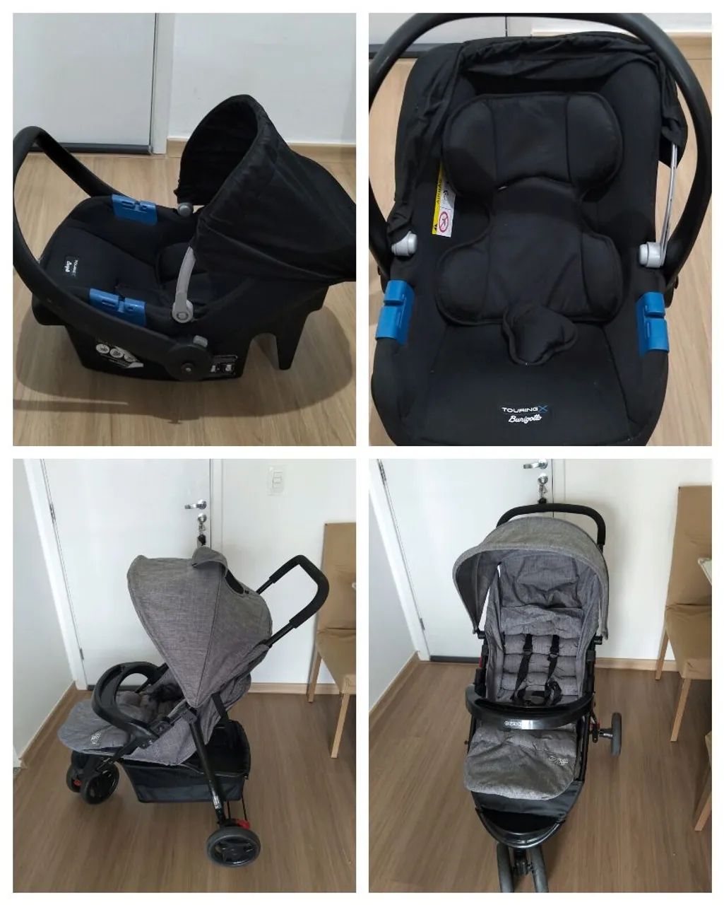 Carrinho de bebê Cosco Kids + Bebê Conforto Burigotto