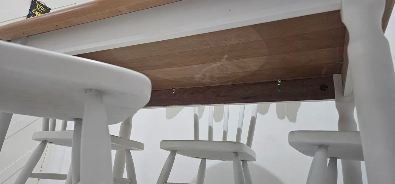 Mesa de Jantar Udine com 4 Cadeiras Branco e Natural 160x80 Branco e Natural - Foto 5