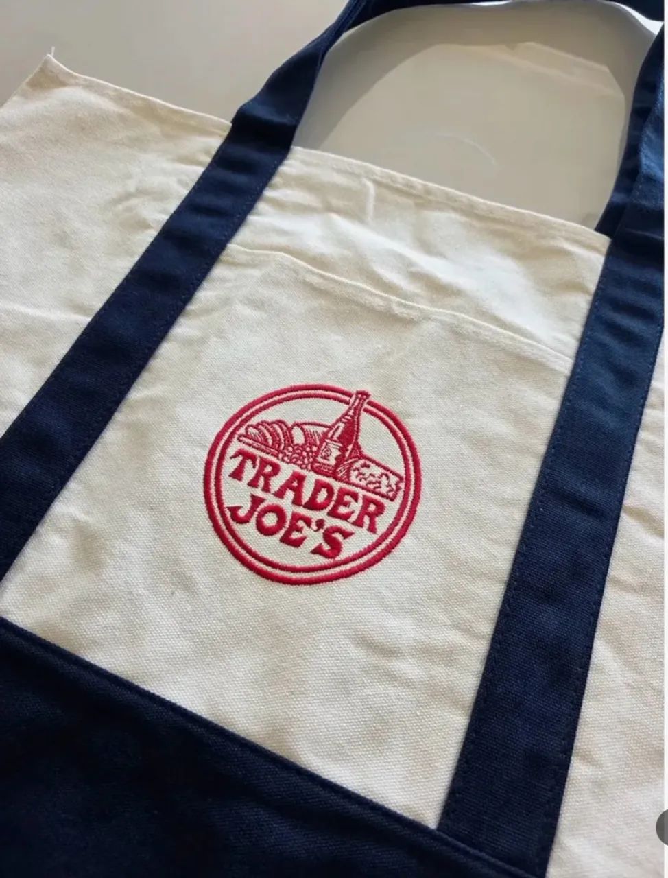Ecobag Trader Joe's Original - Cru Alça Azul Marinho - Foto 5