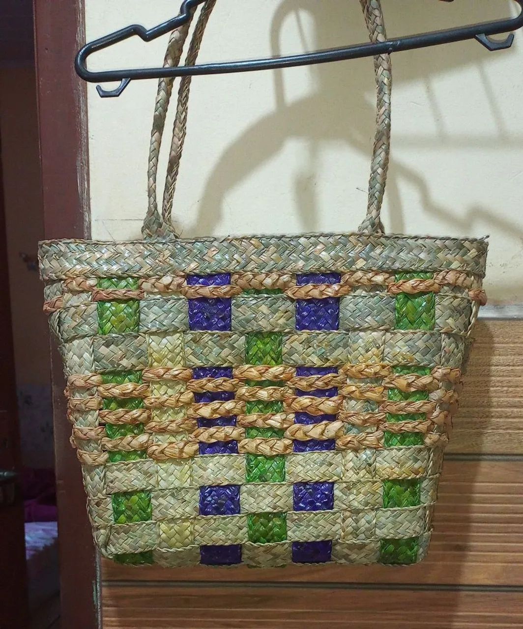 Bolsa de praia de palha. - Foto 2