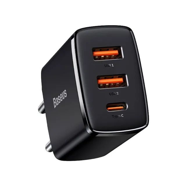 Baseus Carregador De Parede Compact Quick Charger 2USB+C 30W - Foto 2