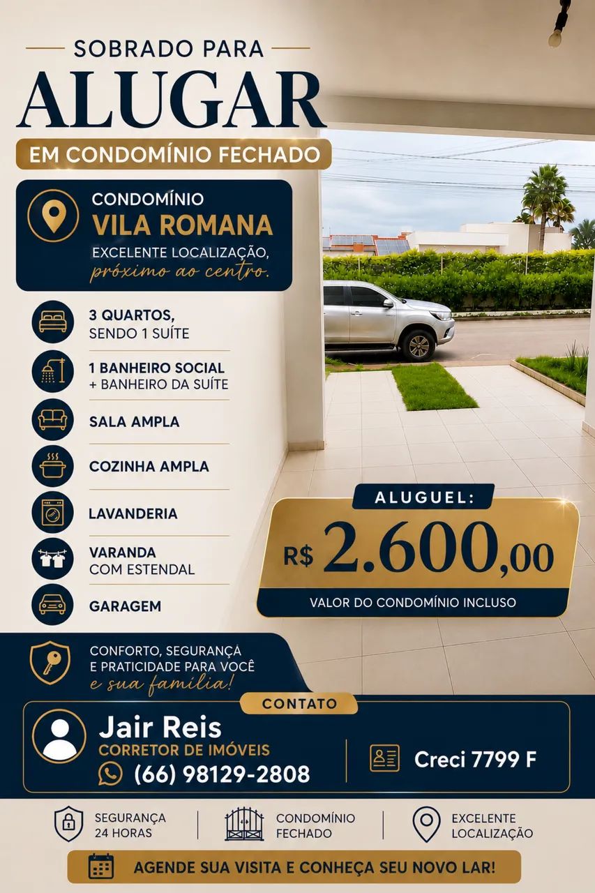 Sobrado disponível para alugar 