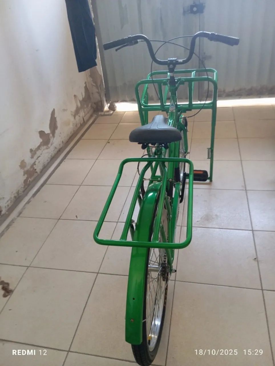 Bicicleta Cargueira Carga Pesada Food Bike Multiuso Verde - Foto 5