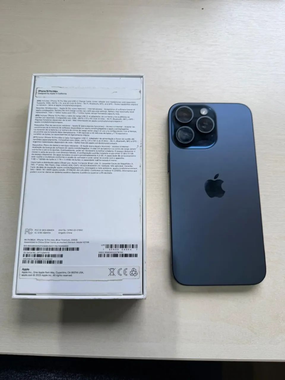 iPhone 15 Pro Max 256GB - Titânio Azul - Todo Original - Celulares