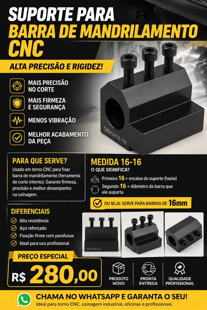 ? SUPORTE PARA BARRA DE MANDRILAMENTO CNC - ALTA PRECISÃO ?