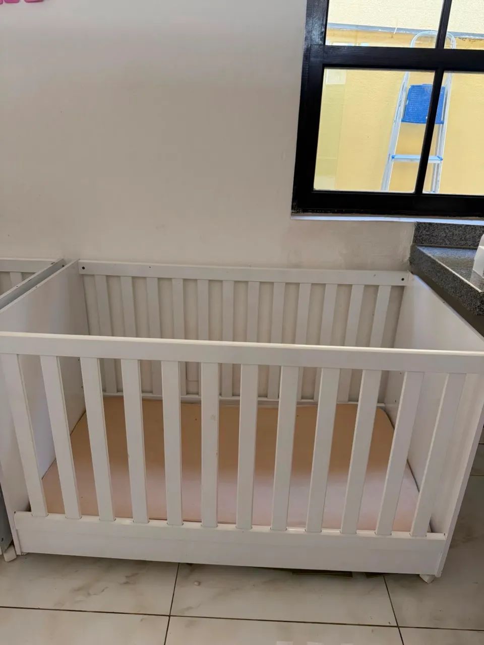 Berço para bebê multifuncional com colchão + Rodízio  - Foto 3