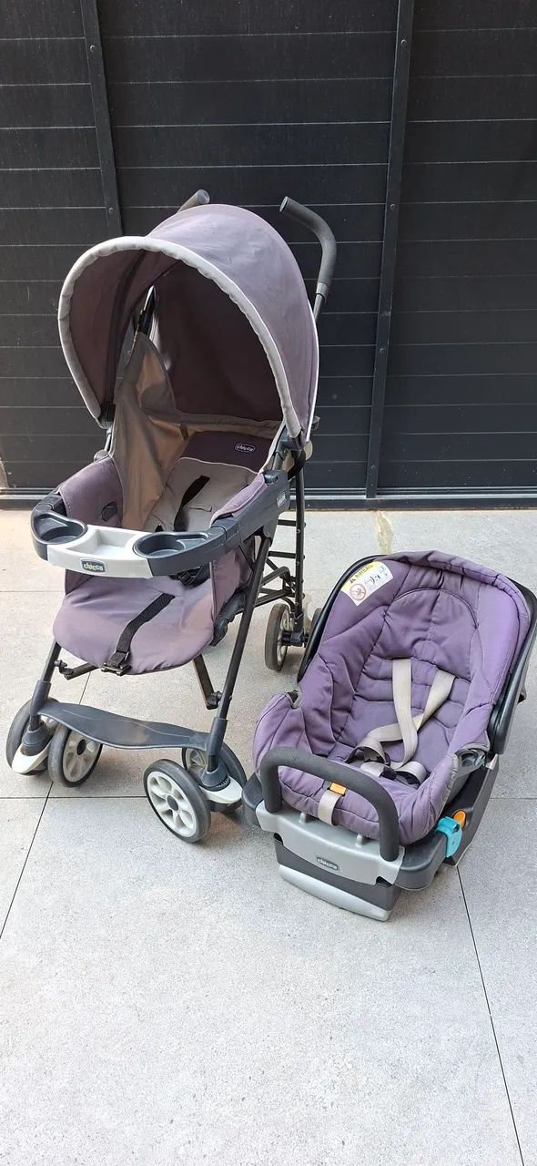 Carrinho+bebê conforto+base CHICCO