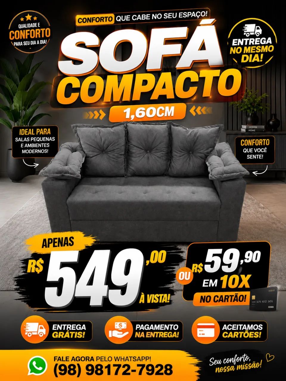 sofá simples 1,60 , PROMOÇÃO 549
