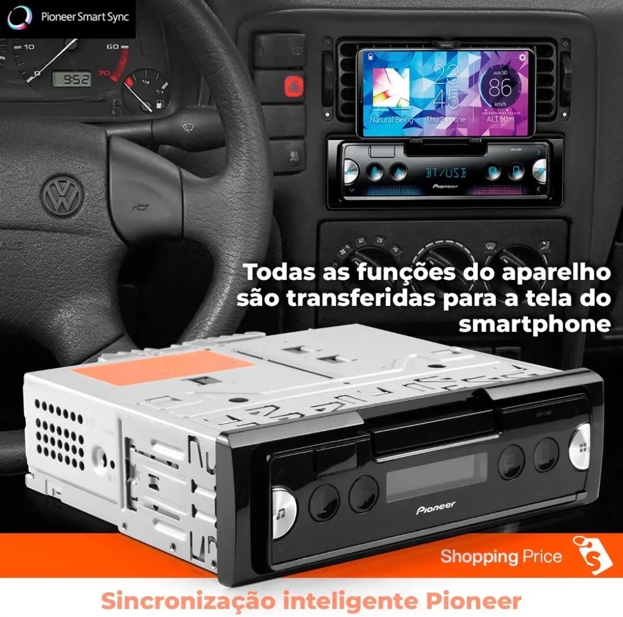 Pioneer Smart Sync - Bluetooth, suporte de celular integrado  - Foto 3
