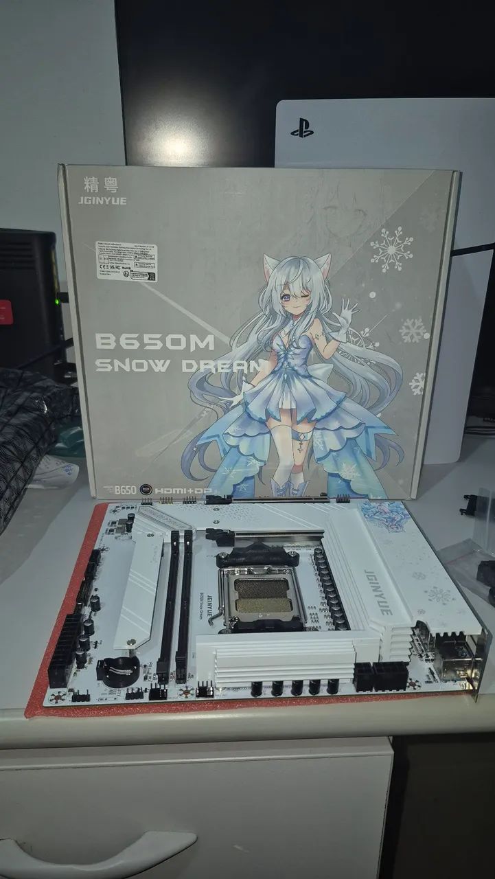 Placa mãe B650 Jginyue Snow Dream Wi-Fi AM5