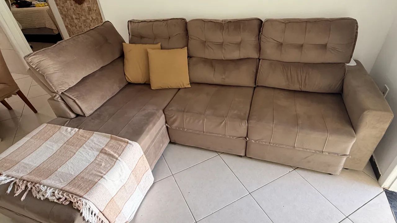 sofá retratil L 3 lugares - Foto 2