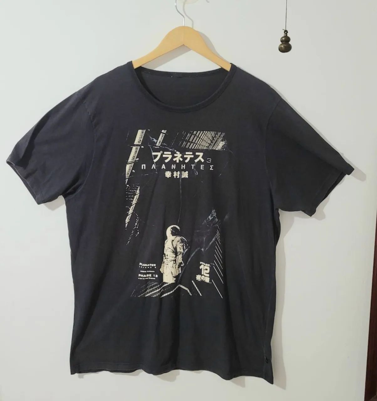 Camiseta Preta Estampada Tam GG