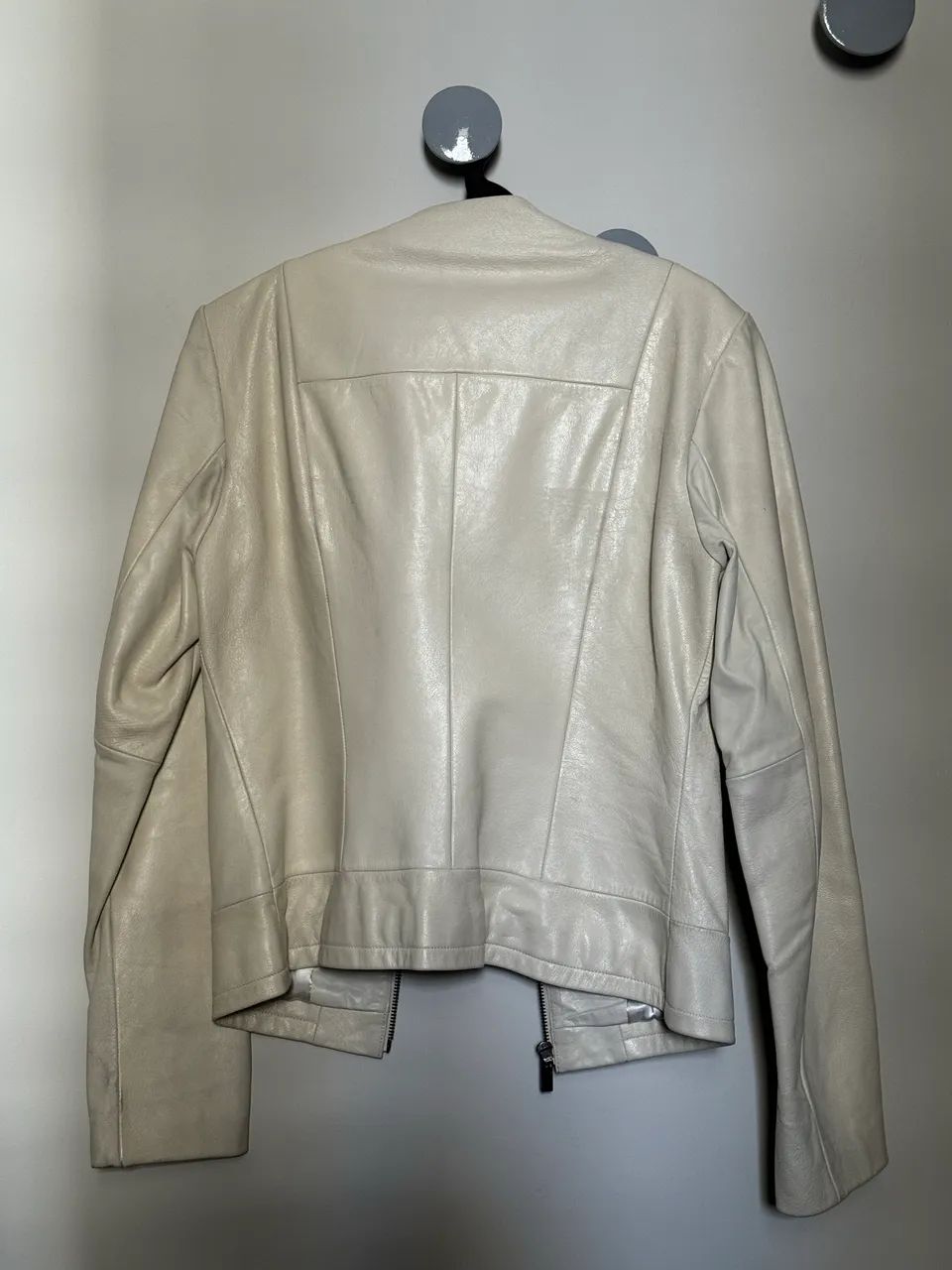 Casaco em couro natural off white  - Foto 2