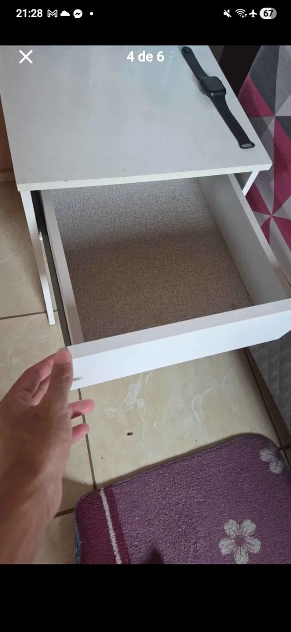 Cabeceira para cama casal com dois criados-mudos - Foto 5