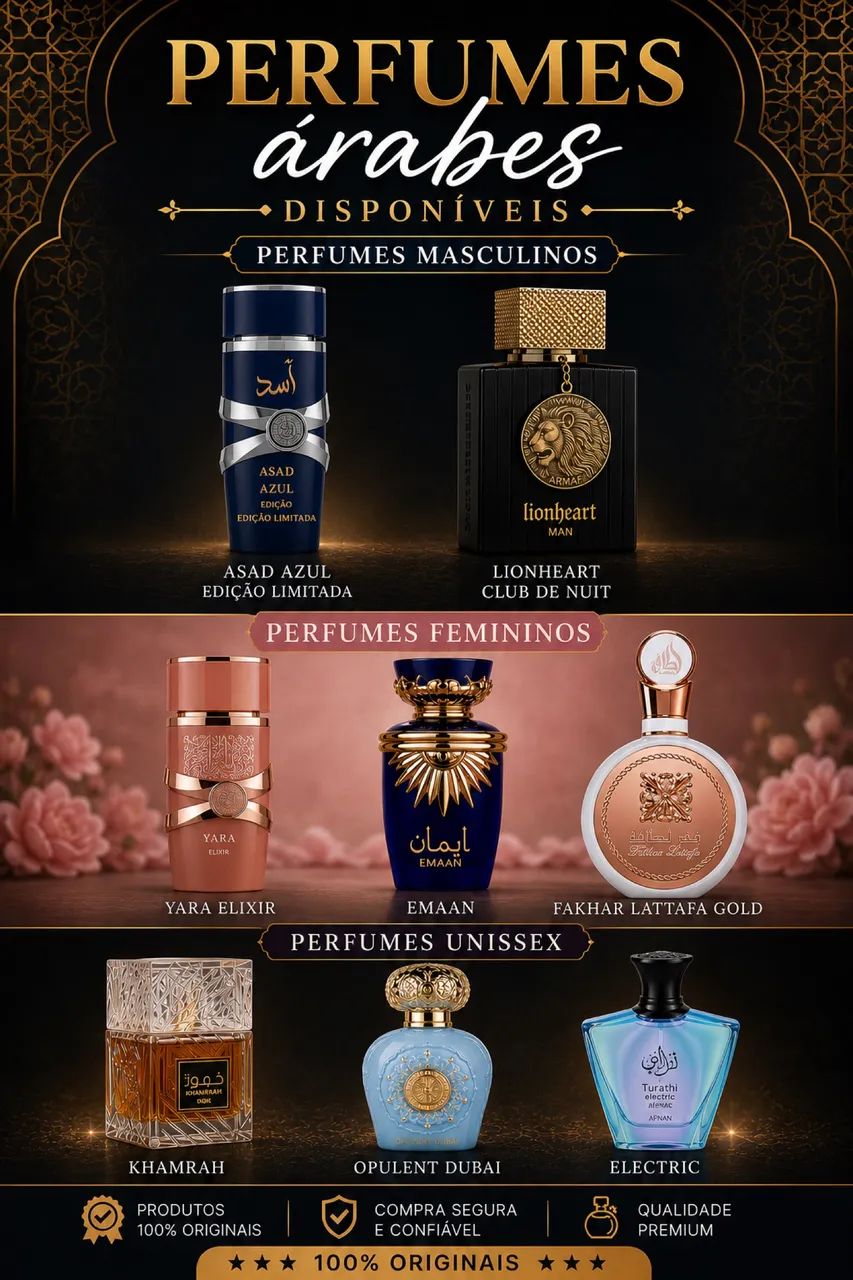 Perfumes árabes 100% originais 