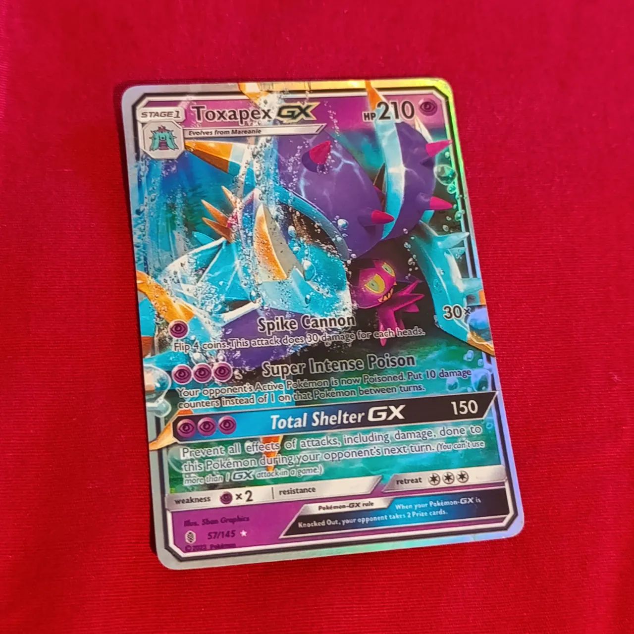 Toxapex Full Art Gx 57/145 Carta Pokémon Tcg - Hobbies e coleções