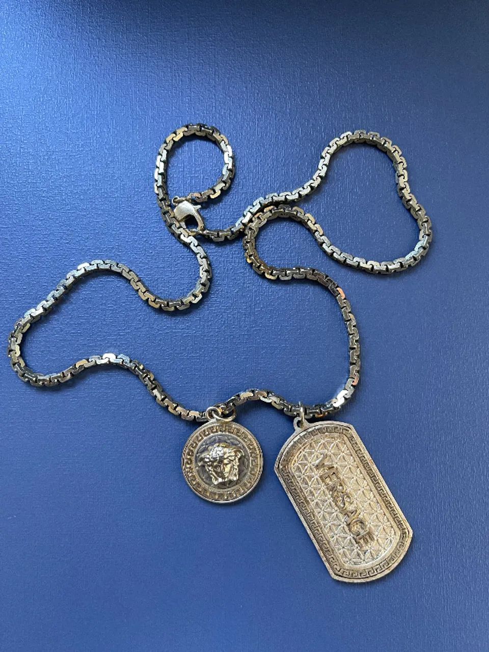 Cordão Versace Medusa dog-tag chain necklace