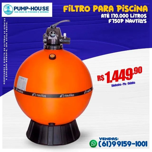 Filtro Para Piscina Até 170.000 Litros F750P Nautilus