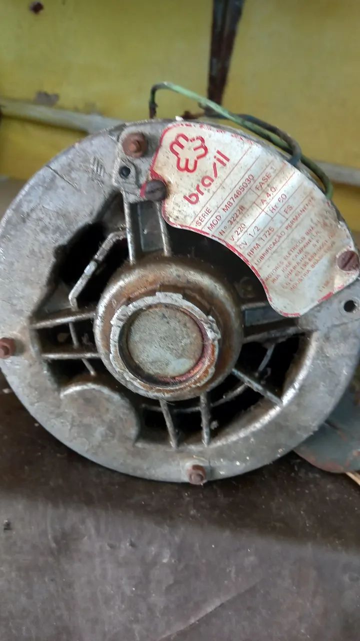 Motor Brasil, 0.5 CV, 1737 RPM, baixa rotação, funcionando, usado! - Foto 5