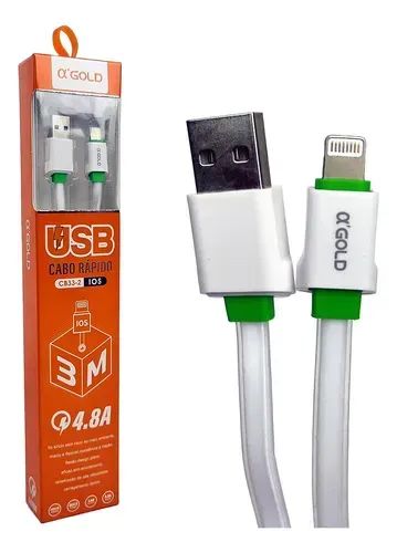 Cabo iphone usb 3 metros