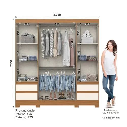Guarda Roupa Henn B383 Novo - Foto 4