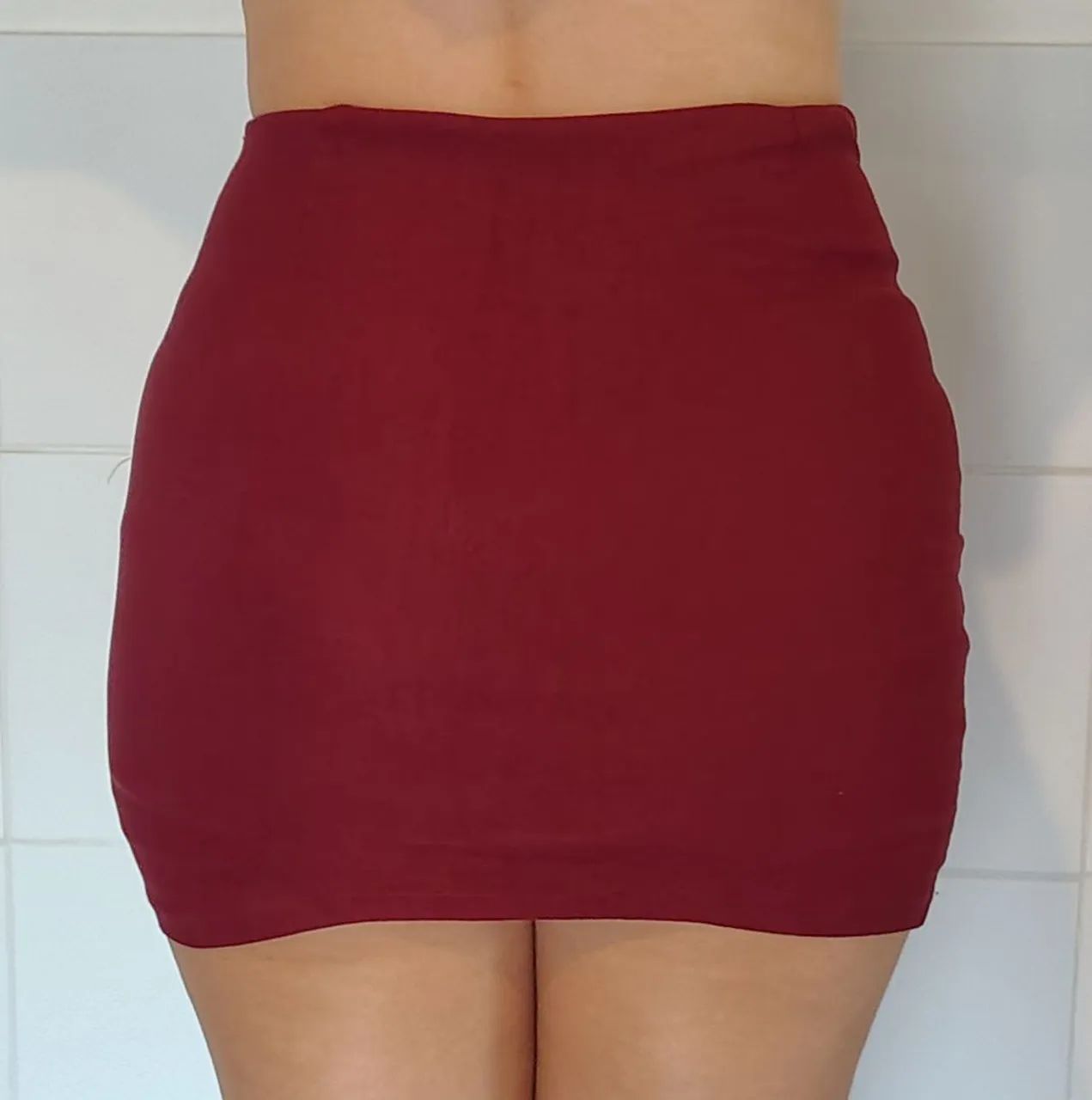 Short Saia Alfaiataria Vinho com Cinto - Tamanho M (Perfeito Estado) - Foto 3
